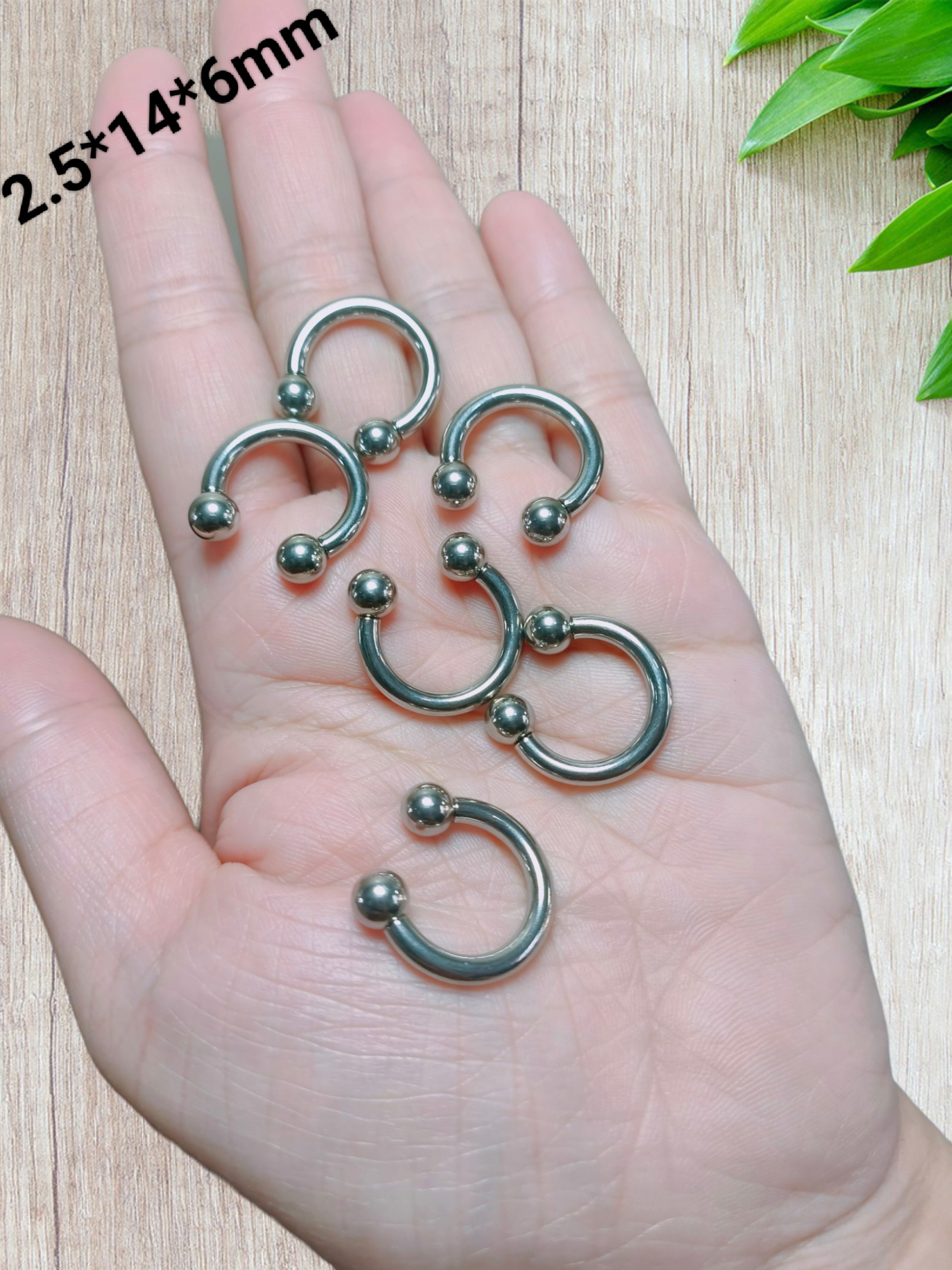 [Giá hủy diệt] [Ảnh thật] [Chính hãng] Khuyên PA chữ C 2 đầu bi