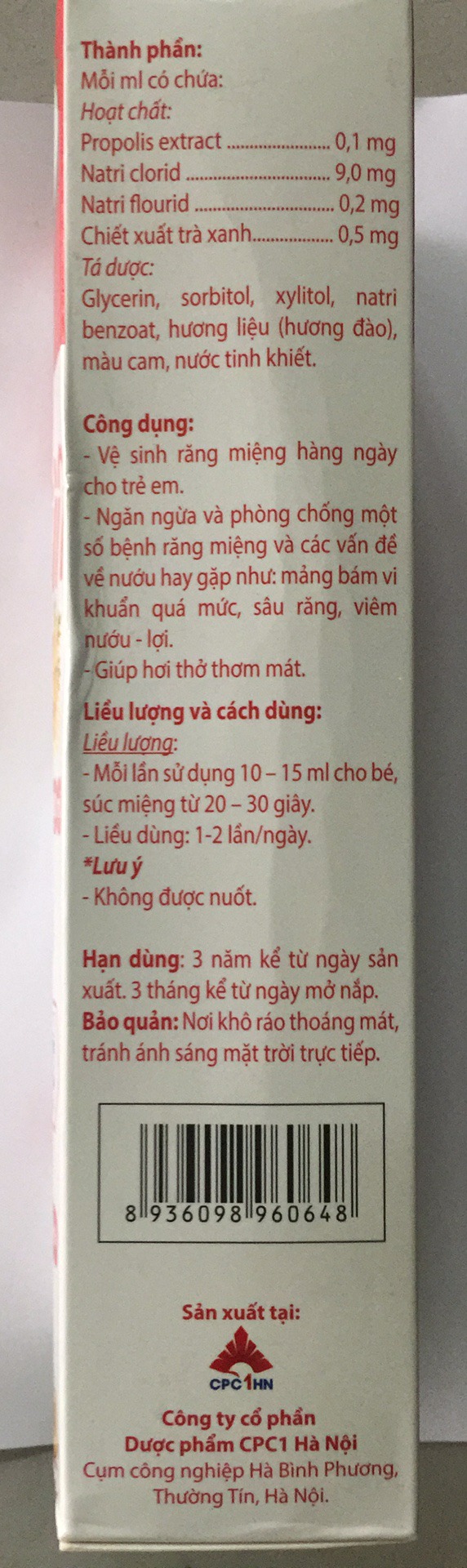 [HCM]Nước súc miệng sát khuẩn Laforin BABY