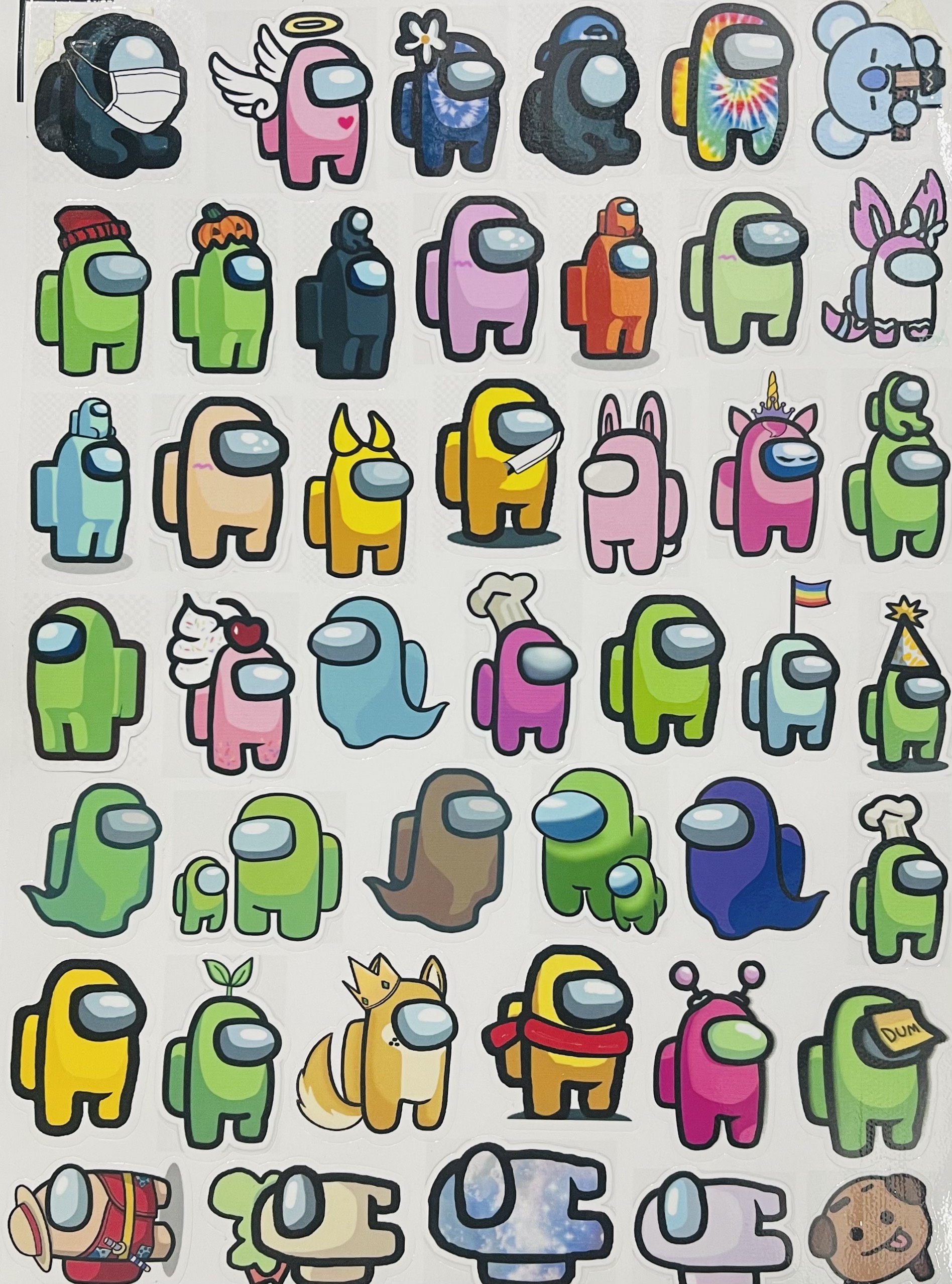 Sticker Among Us set 30-120 ảnh decal hình dán ép lụa