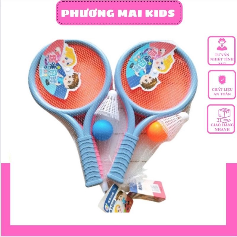 Đồ chơi Vợt cầu lông trẻ em có 2 vợt, 1 quả bóng, 1 quả cầu lông vợt cầu lông cho bé