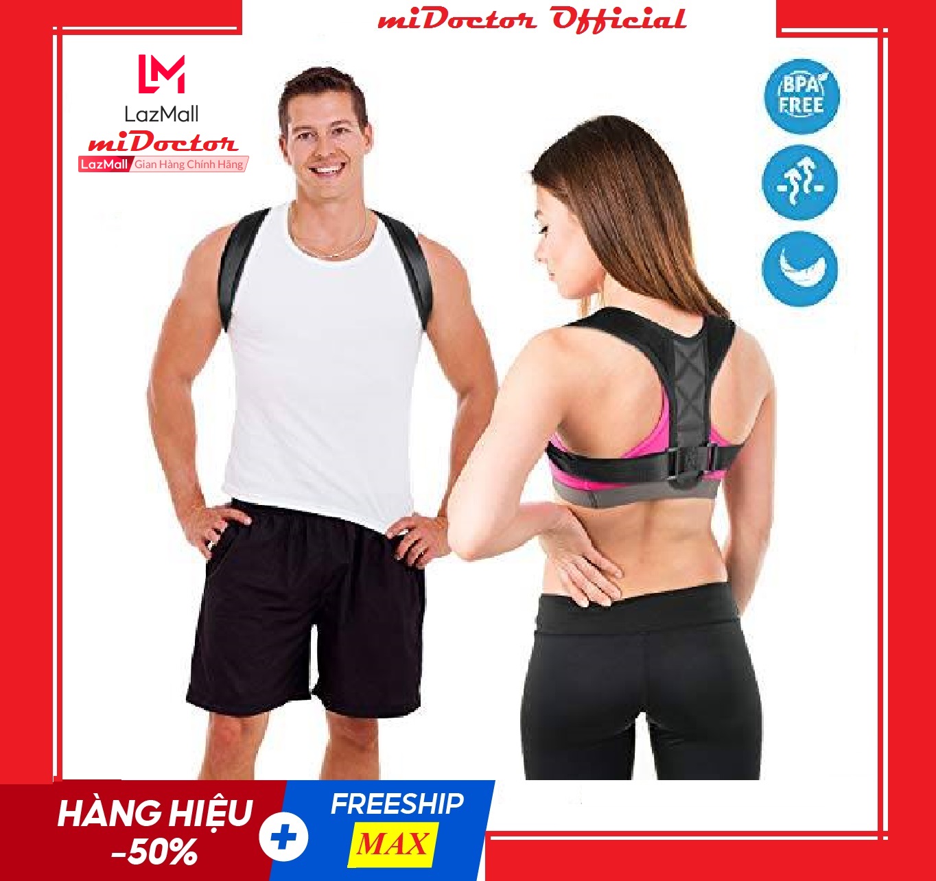 Đai Chống Gù Lưng Cho Người Lớn, Thiết Kế Đặc Biệt, Chất Liệu Mềm Mại, Nhãn Hiệu miDoctor, Hàng Nội Địa Nhật Bản, Bảo Hành 12 Tháng, Đai Định Hình Cột Sống, Chỉnh Tư Thế Lưng Cao Cấp, Chữa Hiệu Quả Chứng Gù Lưng