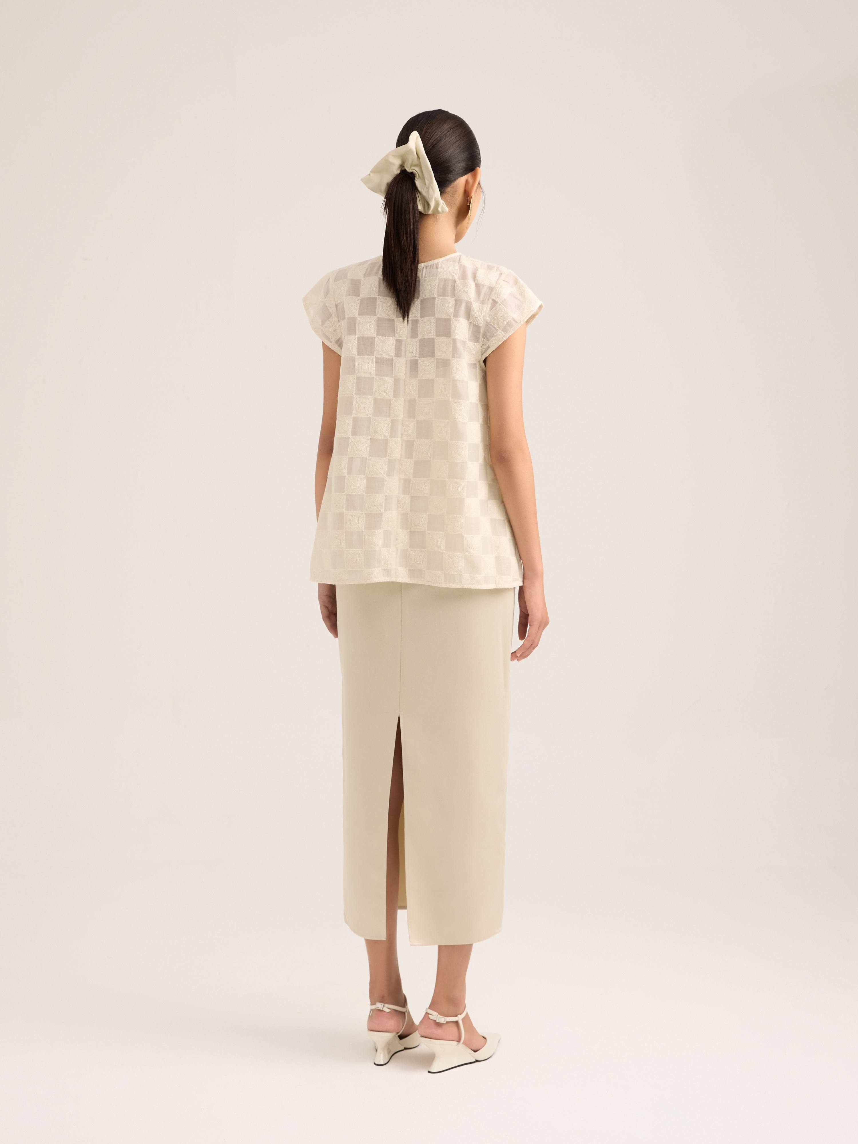 Set đầm bút chì Mauve Ivory set