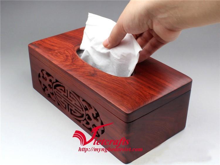 Hộp đựng khăn giấy gỗ Hương cao cấp