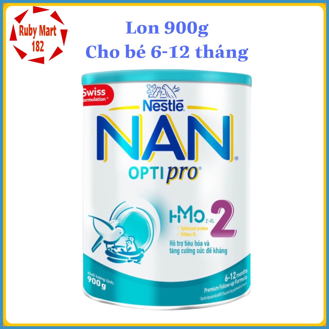 [Date 11.2024] Sữa Bột Thụy Sỹ Nan Optipro số 2 lon 900g