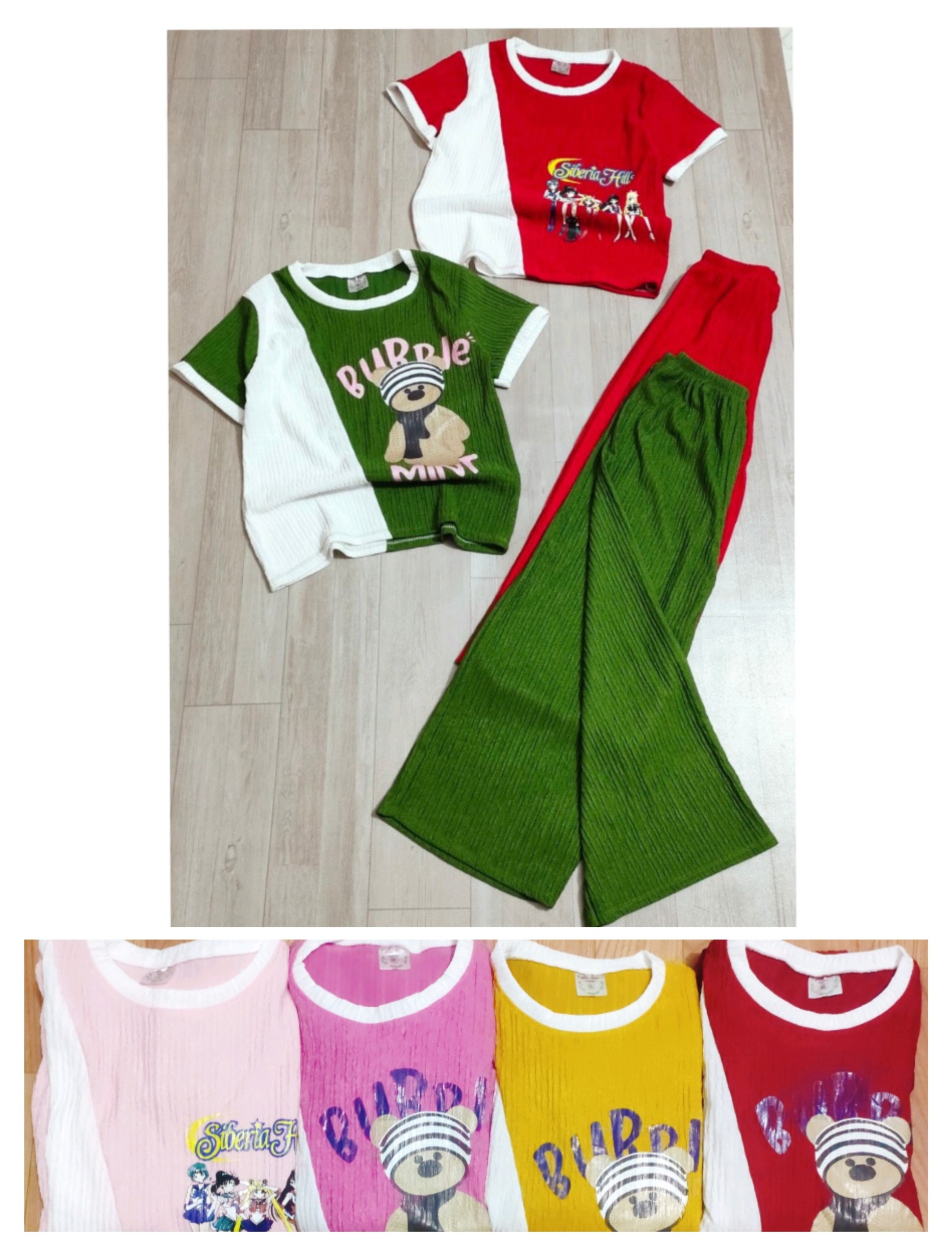 Bộ Thun Xốp Nhật Tay Ngắn Quần Dài Bé (24-32kg) (giao màu ngẫu nhiên)