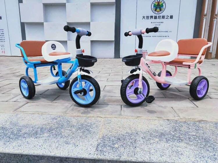 XE ĐẠP XÍCH LÔ 2 GHẾ CHO BÉ CỰC ĐẸP