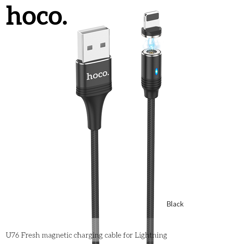 Cáp sạc nhanh tự ngắt từ tính Hoco U76 Micro USB/ Lightning/ Type C