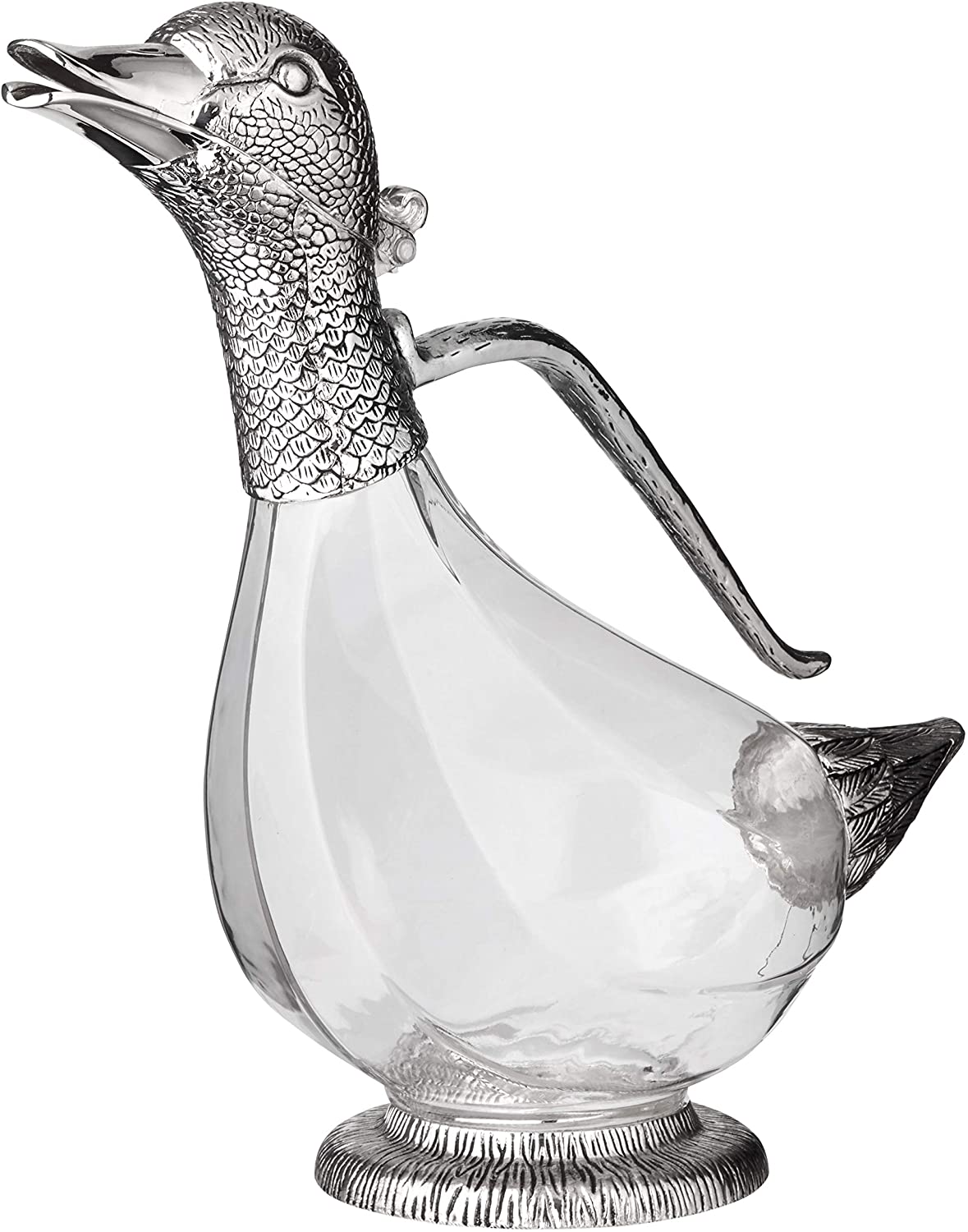 Bình rót rượu edzard decanter carafe, 0,9 lít, hình con vịt, mạ bạc