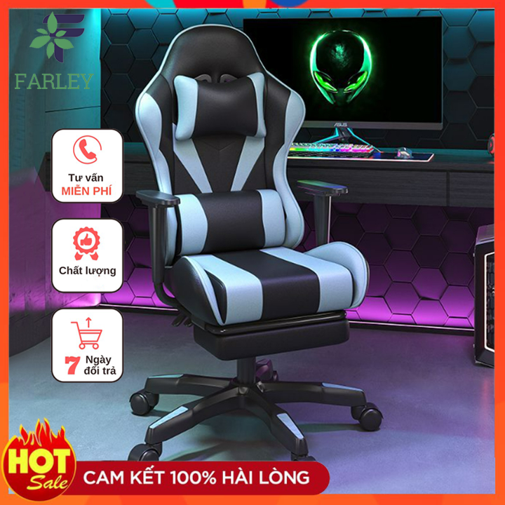 [ Ghế Gaming Cao Cấp Có Gác Chân Có Loa], ghế chơi game thư giãn chất liệu da, ghế game mát xa 7 điểm cao cấp