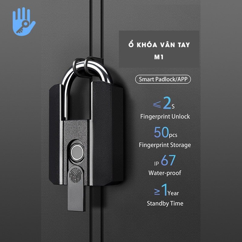 Ổ khóa điện tử mở bằng vân tay , chìa khóa, app điện thoại