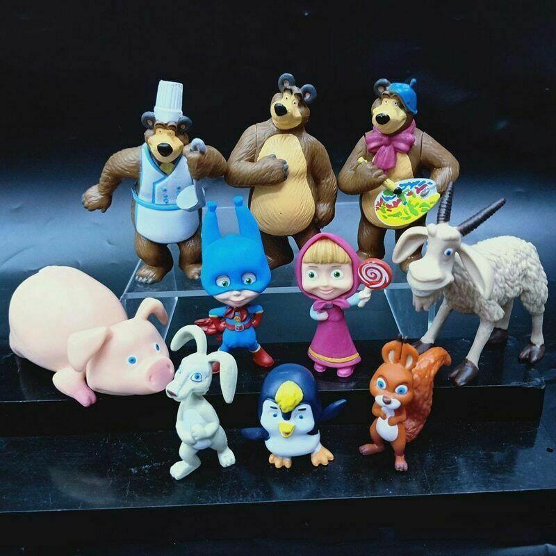 Mô Hình 10 Nhân Vật Cô Bé Masha ,Chú Gấu Xiếc Và Những Người Bạn