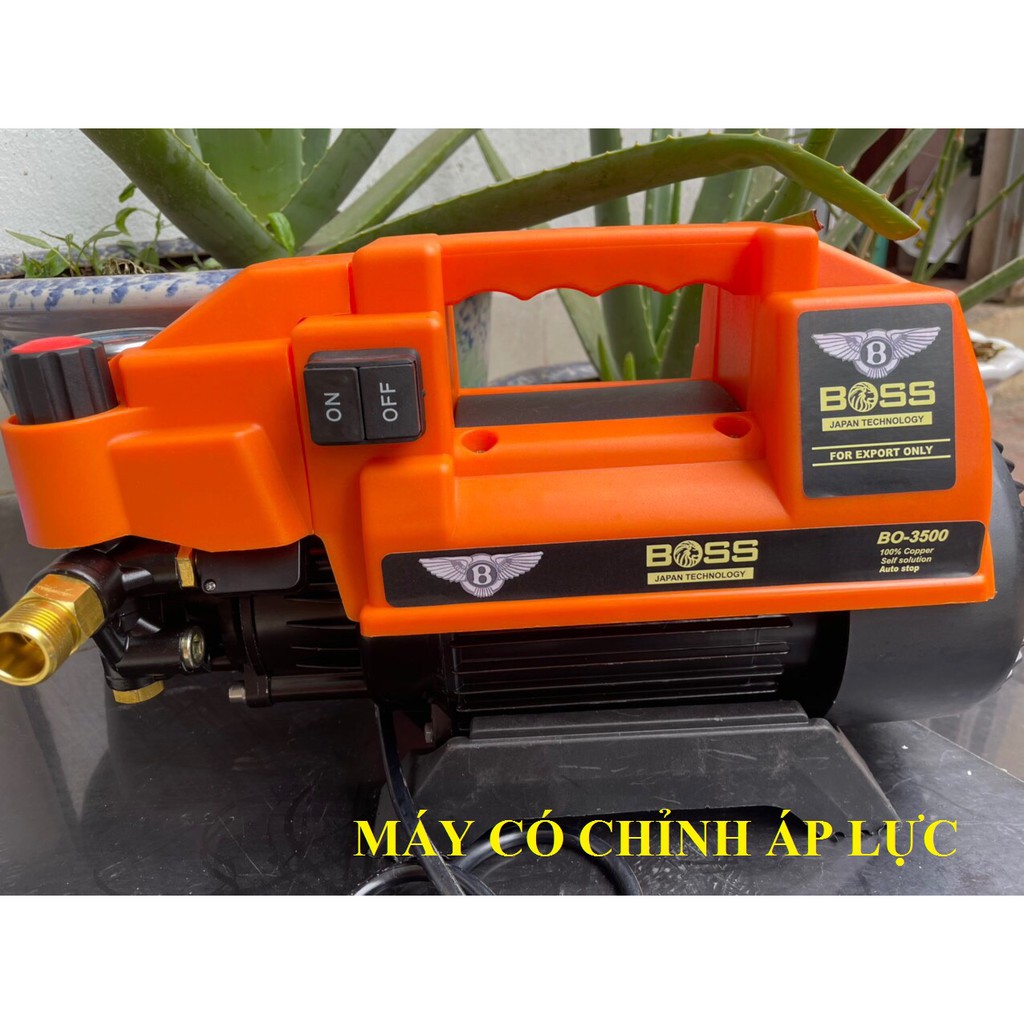 máy rửa xe mini Boss b11 3500w công nghệ mới.Có chỉnh áp trên thân máy