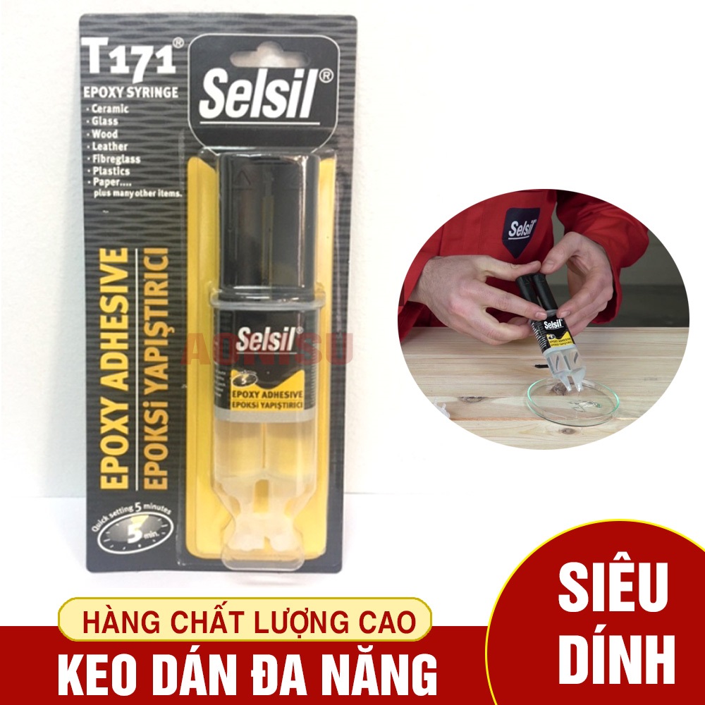 [HCM][Keo AB trong siêu dính] Selsil T171 Epoxy Syringe 5 Min Multipurpose