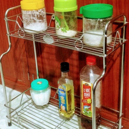 [HCM]Kệ Gia Vị đứng 2 tầng Inox đẹp