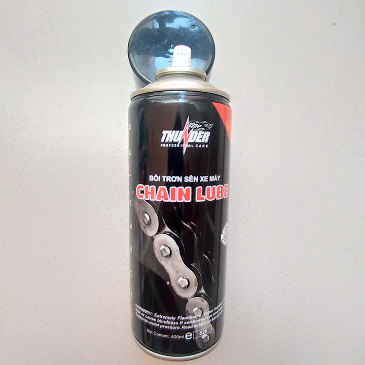 CHAI XỊT DÂY SÊN XE MÁY THUNDER 400ml (ĐEN)