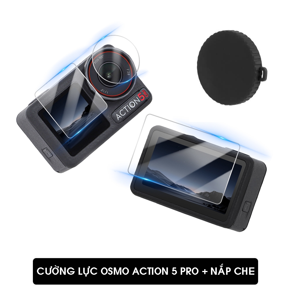 CƯỜNG LỰC DJI OSMO ACTION 5 PRO / 4 / 3 PULUZ (CAMERA / 2 MÀN HÌNH)