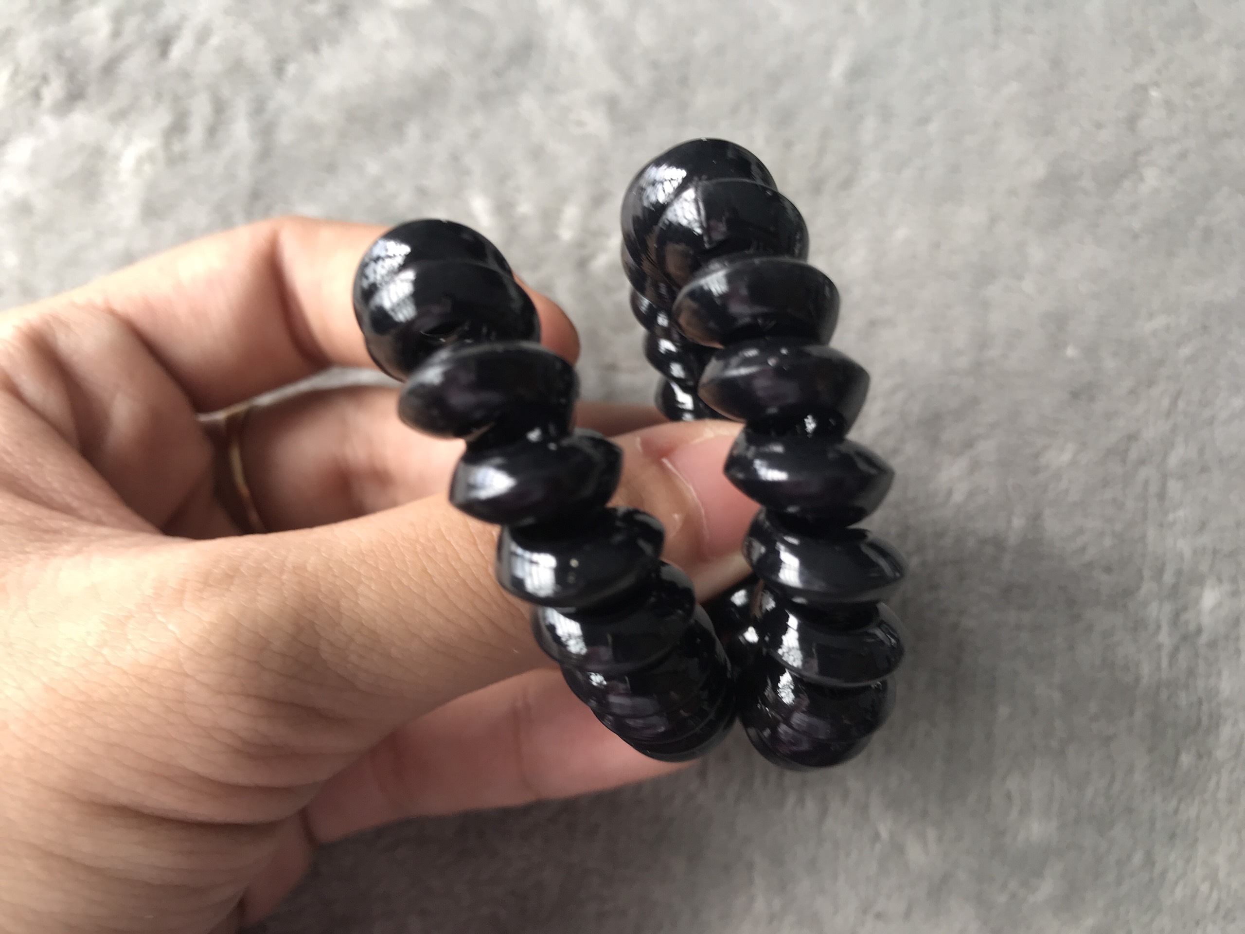 Combo 5 Dây Buộc Tóc, Cột Tóc Lò Xo Màu  Đen (Có thể làm vòng tay, móc khoá)