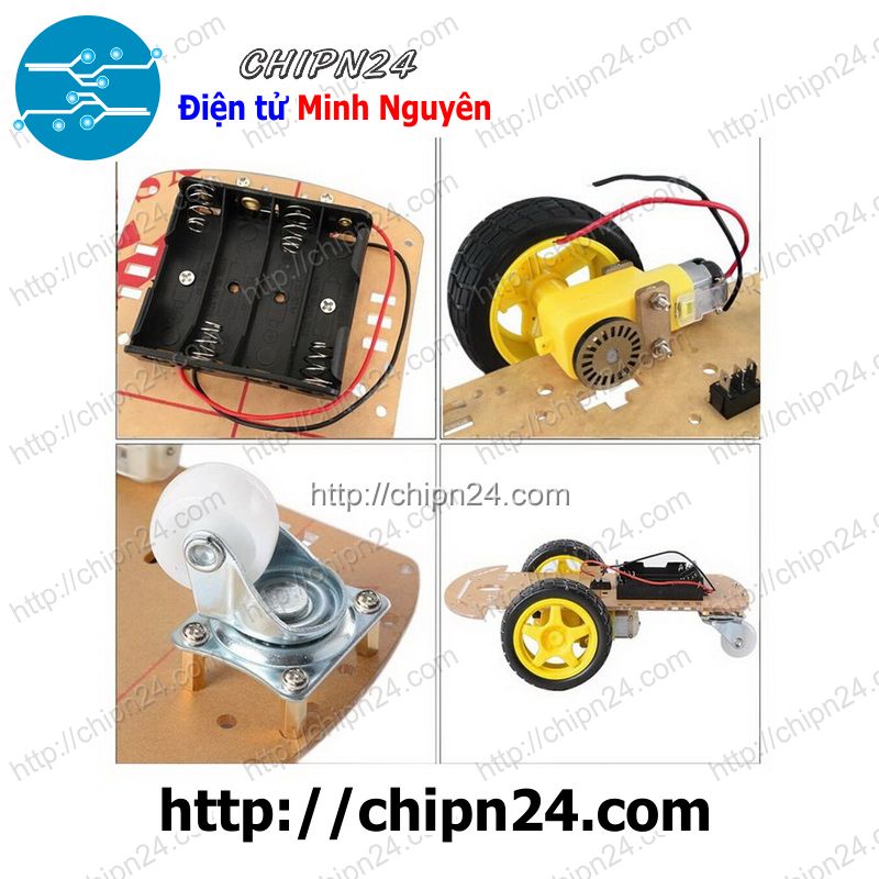 [1 cái] Khung xe Robot 3 bánh 2 động cơ LOẠI LỚN