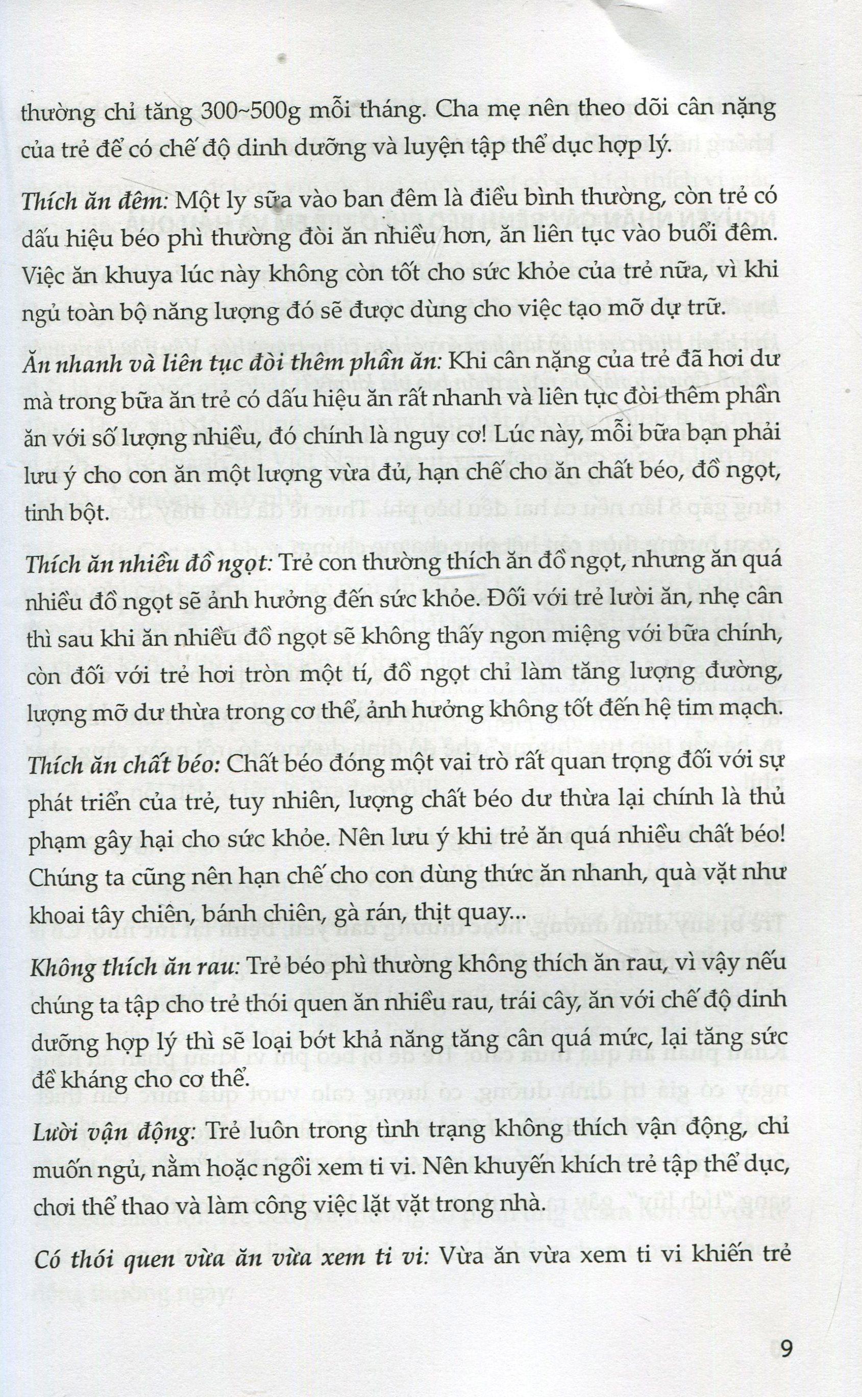 Dinh Dưỡng Cho Trẻ Béo Phì