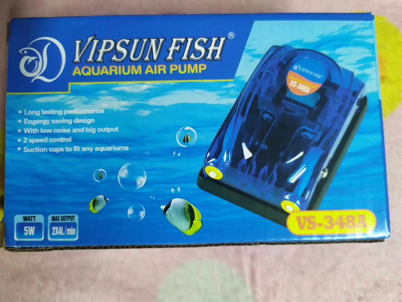 [HCM]Máy Sủi Khí Oxy 2 vòi VS 348A 2m Dây 2 Đá Lớn - Máy Sủi Khí Cho Hồ Cá Bể Cá Cao Cấp