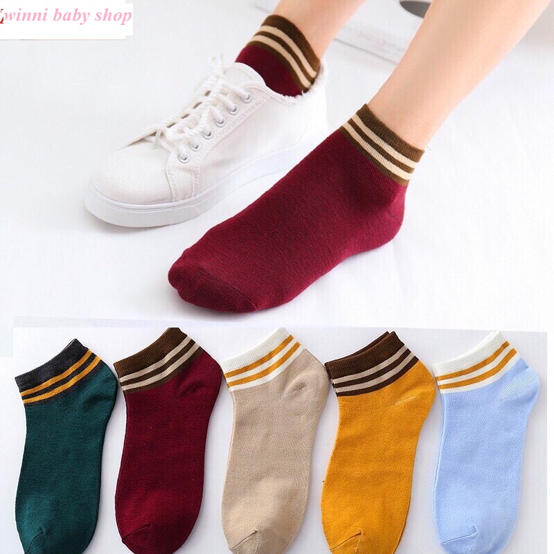 ComBo 5 đôi vớ cotton nữ cao cấp( vớ co giãn và thắm mồ hôi cực tốt)