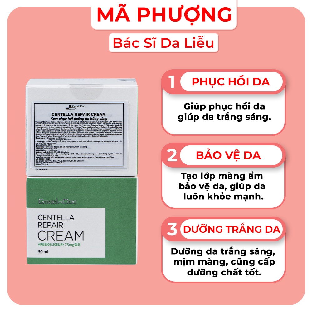 Kem dưỡng ẩm phục hồi da CENTELLA GOODNDOC
