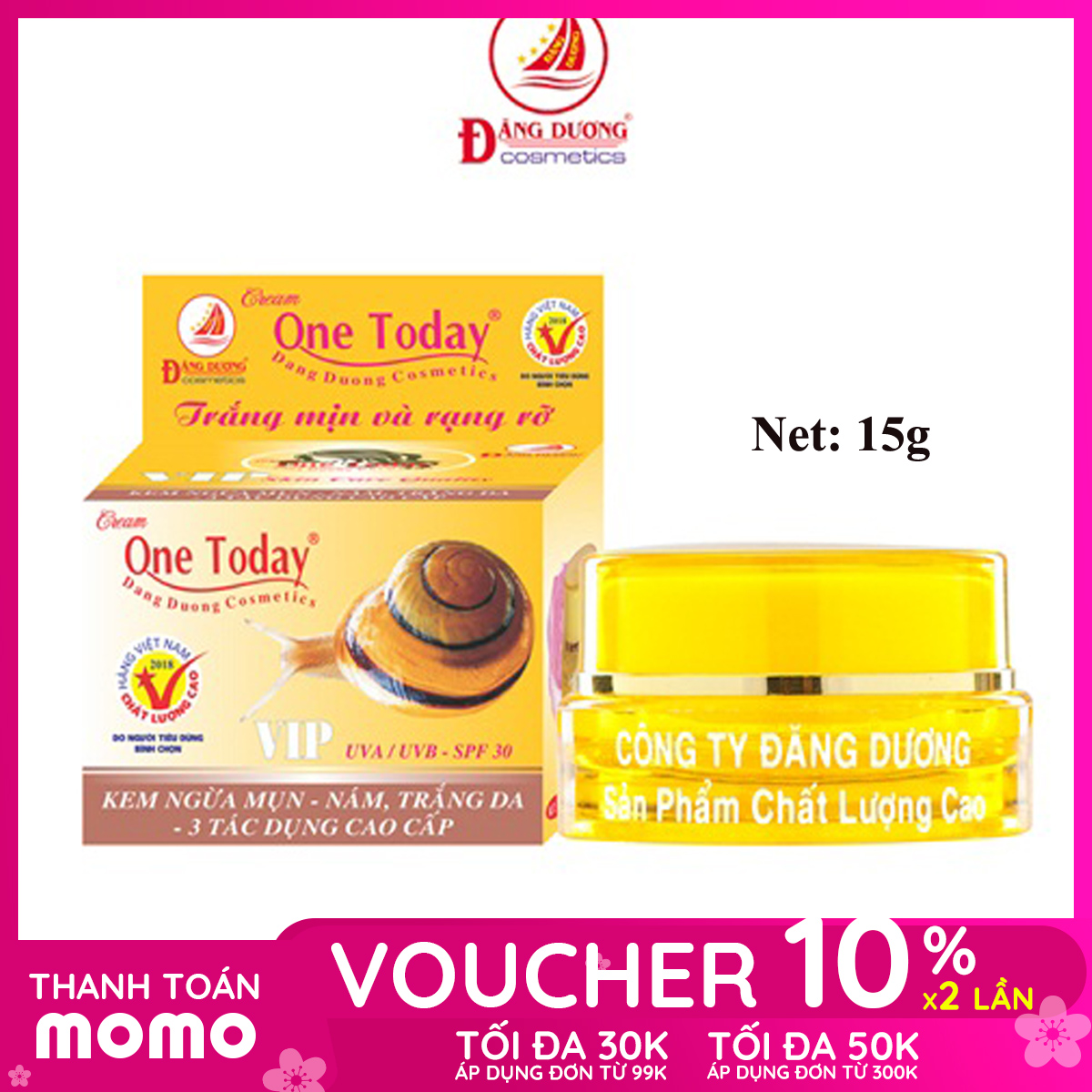 Kem mụn ốc sên one today xóa nám trắng da 3 tác dụng VIP 15g