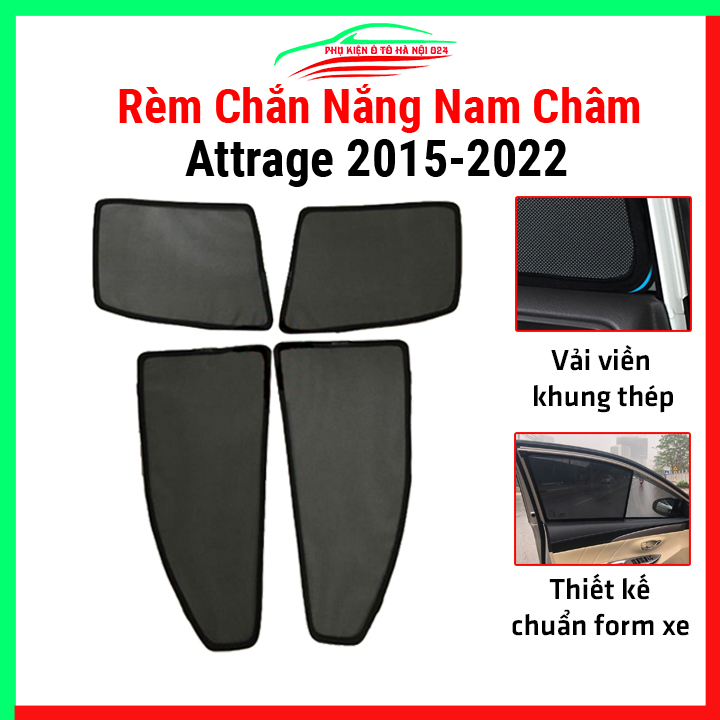 Bộ rèm che nắng ô tô nam châm theo xe Attrage 2015-2022 chắn nắng tốt, lắp đặt đơn giản, tiện lợi