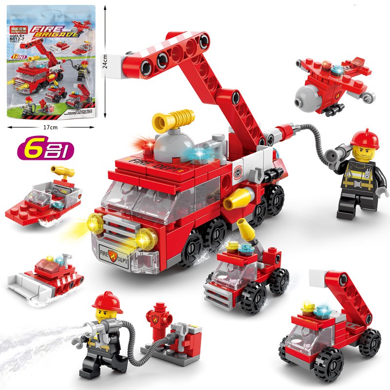 Lego lắp ráp mô hình Xe cứu hỏa,  cho bé