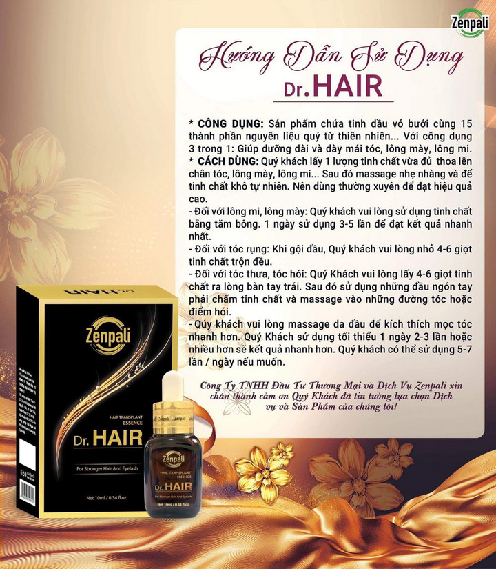 [HCM][CAM KẾT CHÍNH HÃNG] Tinh Chất Dài Mi Mọc Tóc Dr Hair Zenpali - MIPHAR2