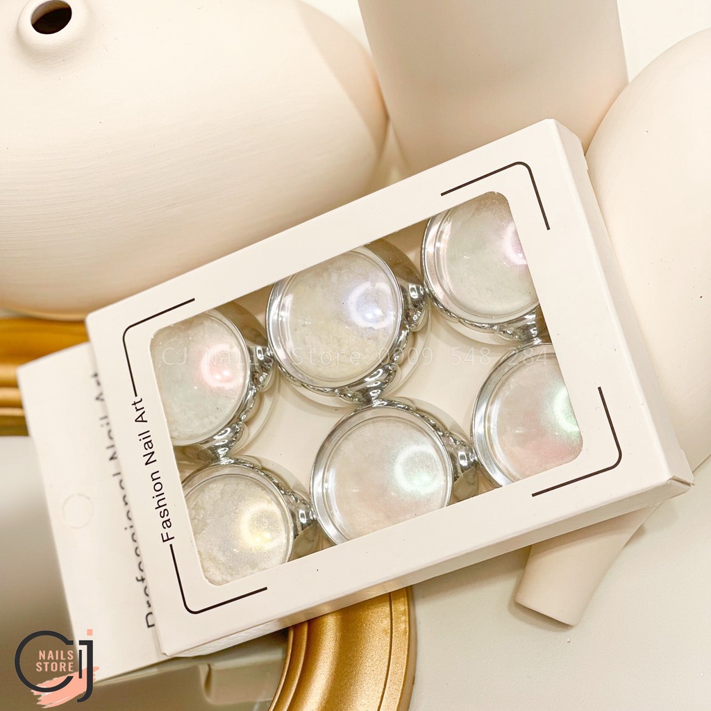 {CJ Nails Store} Set tráng gương ngọc trai 6 màu
