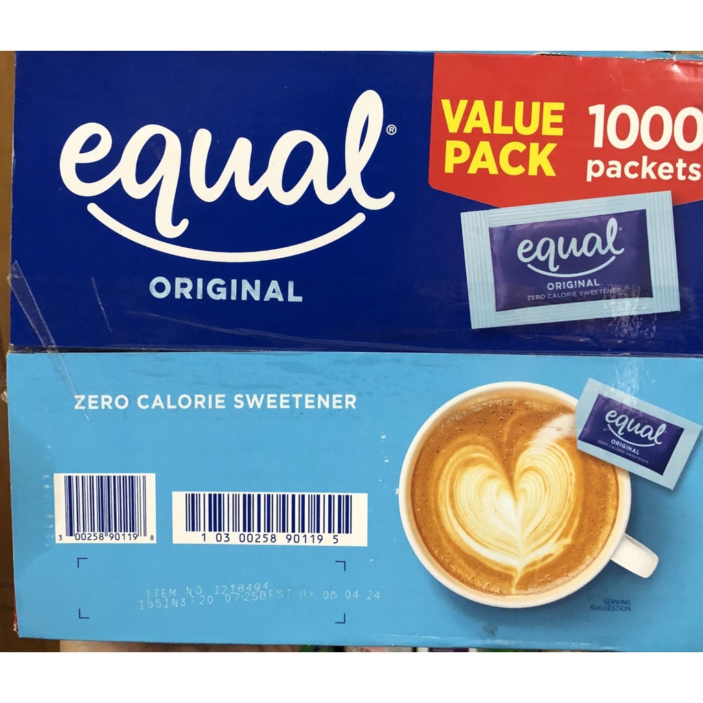 Đường ăn kiêng Equal Original của Mỹ combo 100 gói- tách lẻ từ hộp 1000 gói