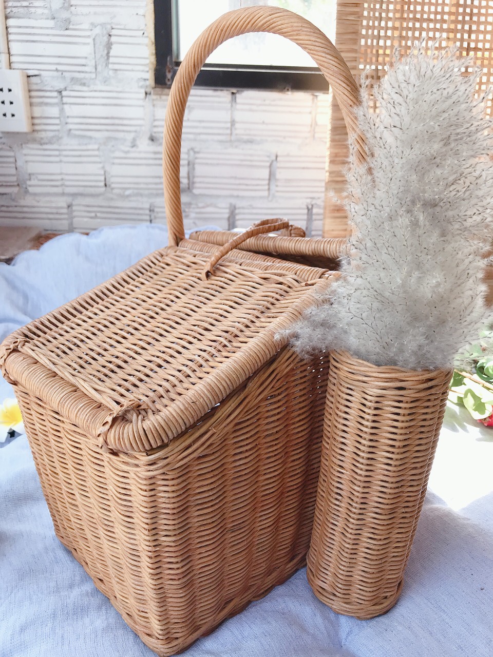 [Top 1 Bán Chạy] Giỏ Đựng Đồ Đa Năng, Giỏ Mây Đựng Đồ Đi Dã Ngoại Picnic Siêu Tiện Dụng Hàng Handmade Pinic Chup hình studio