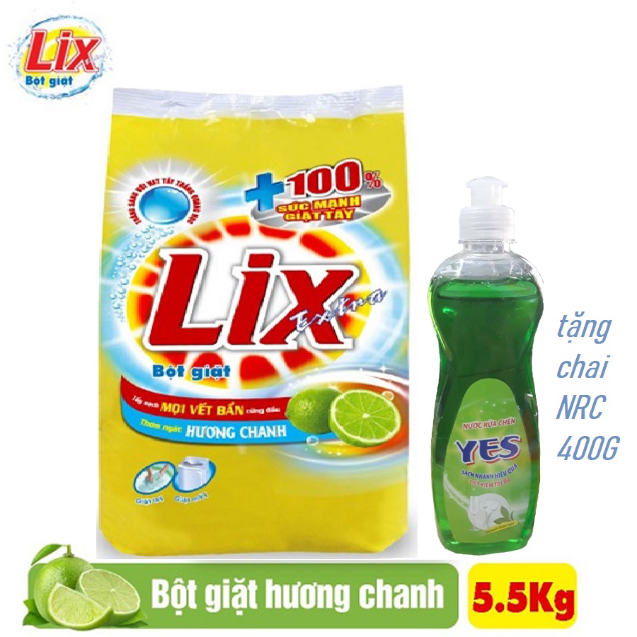 Bột Giặt Lix hương chanh 5.5kg
