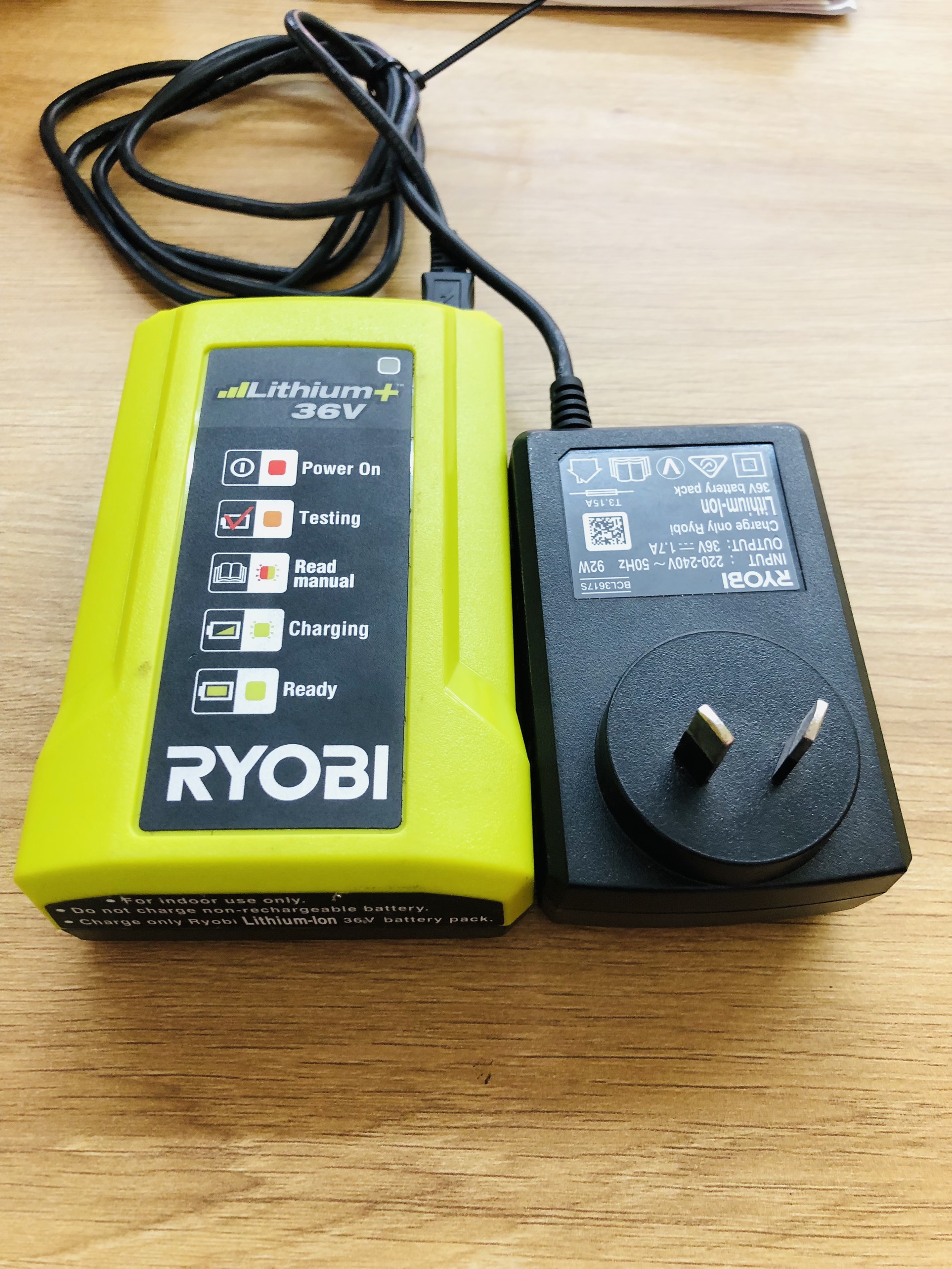 Bộ sạc pin ryobi 36v bcl3617s - 95% - bh 3 tháng