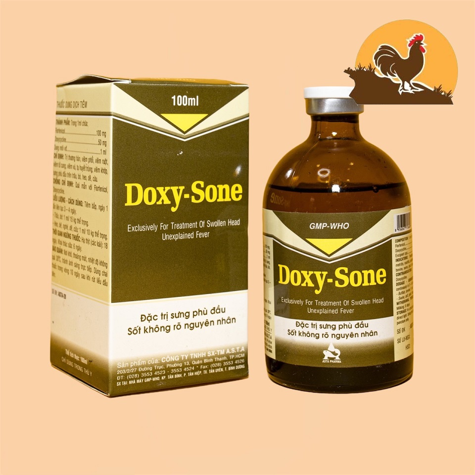 DOXY - SONE sưng phù đầu, sốt dành cho gà đá 100ml