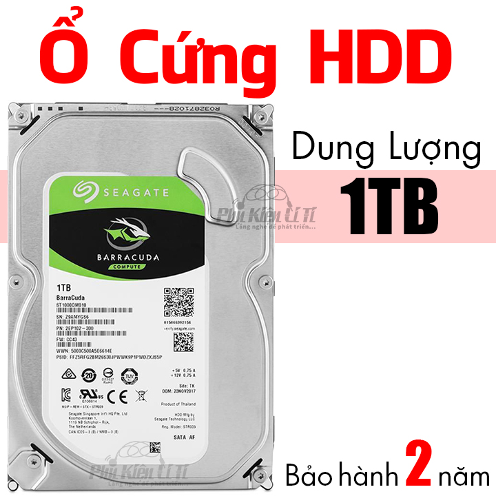 Ổ cứng HDD máy tính bàn Seagate 1000GB 1TB  Bảo Hành 2 Năm