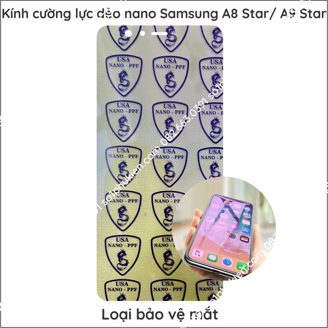 Dán cường lực Samsung A8 STAR / A9 STAR nano dẻo siêu bền