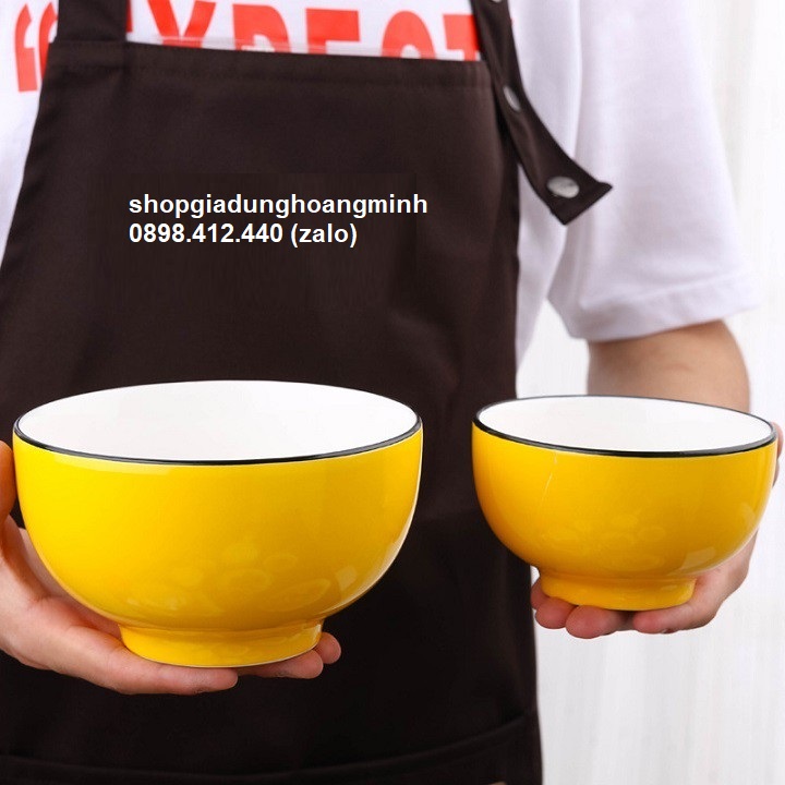 Set 02 chén sứ màu vàng 11,5cm - chén sứ