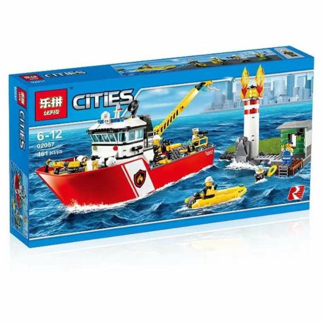 Lego City 60109 Bela 02057 : Xếp Hình Tàu thuyền cưu hỏa cỡ lớn 461 mảnh