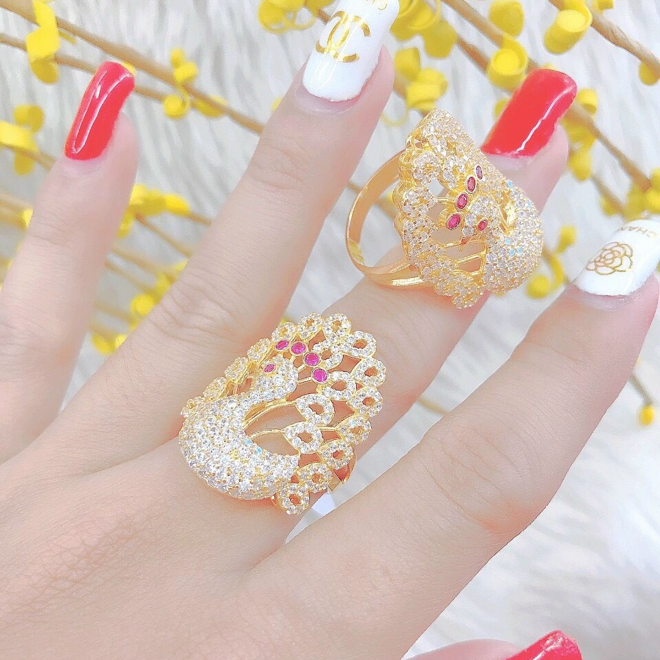 Nhẫn Nữ Con Công May Mắn Đủ Size Không Ngứa HN5520 Dùng Đeo Đi Tiệc Sang Trọng Lên Hình Xinh Xắn - Queen Jewelry Trang Sức Nữ Đẹp Giá Rẻ