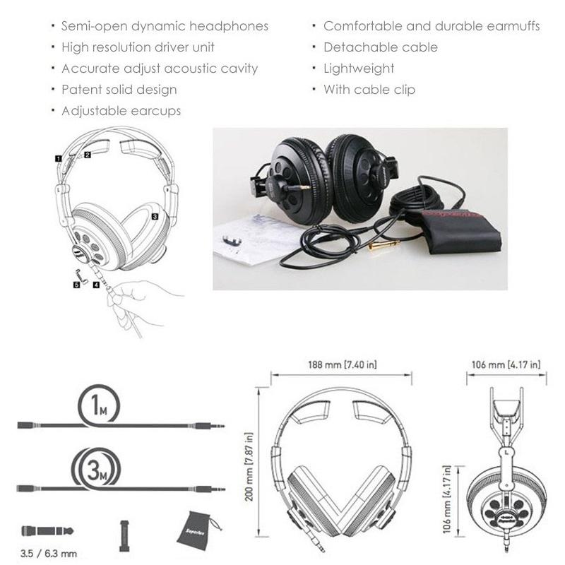 Tai nghe kiểm âm Superlux HD668B cao cấp (Đen)