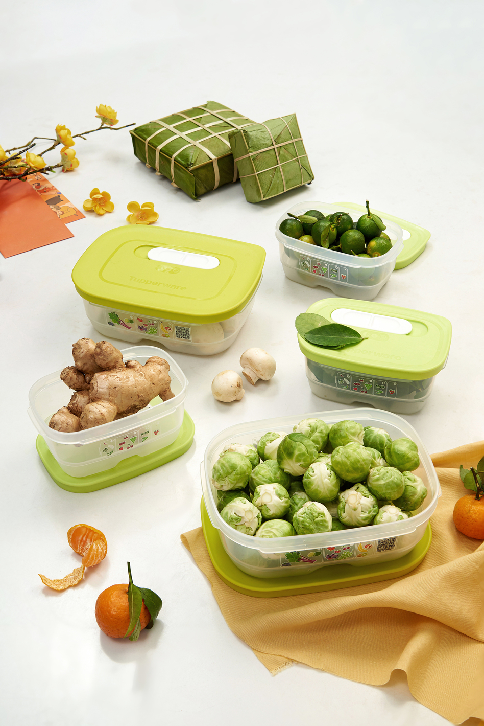 Bộ hộp trữ mát Tupperware có nút hô hấp Ventsmart