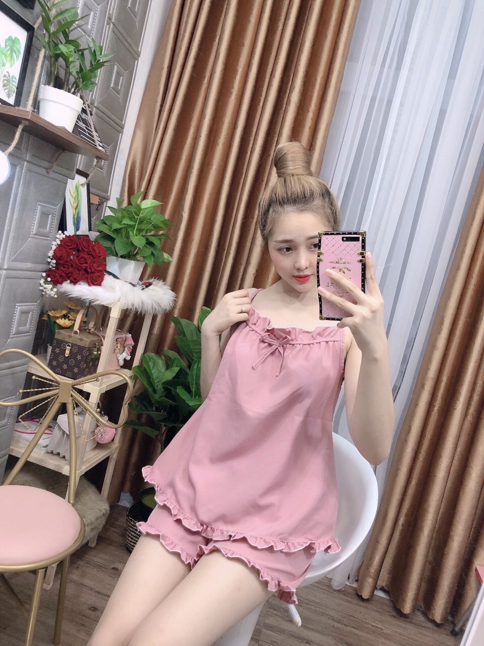 [HCM]Đồ ngủ nữ viền bèo dễ thương - hình thật