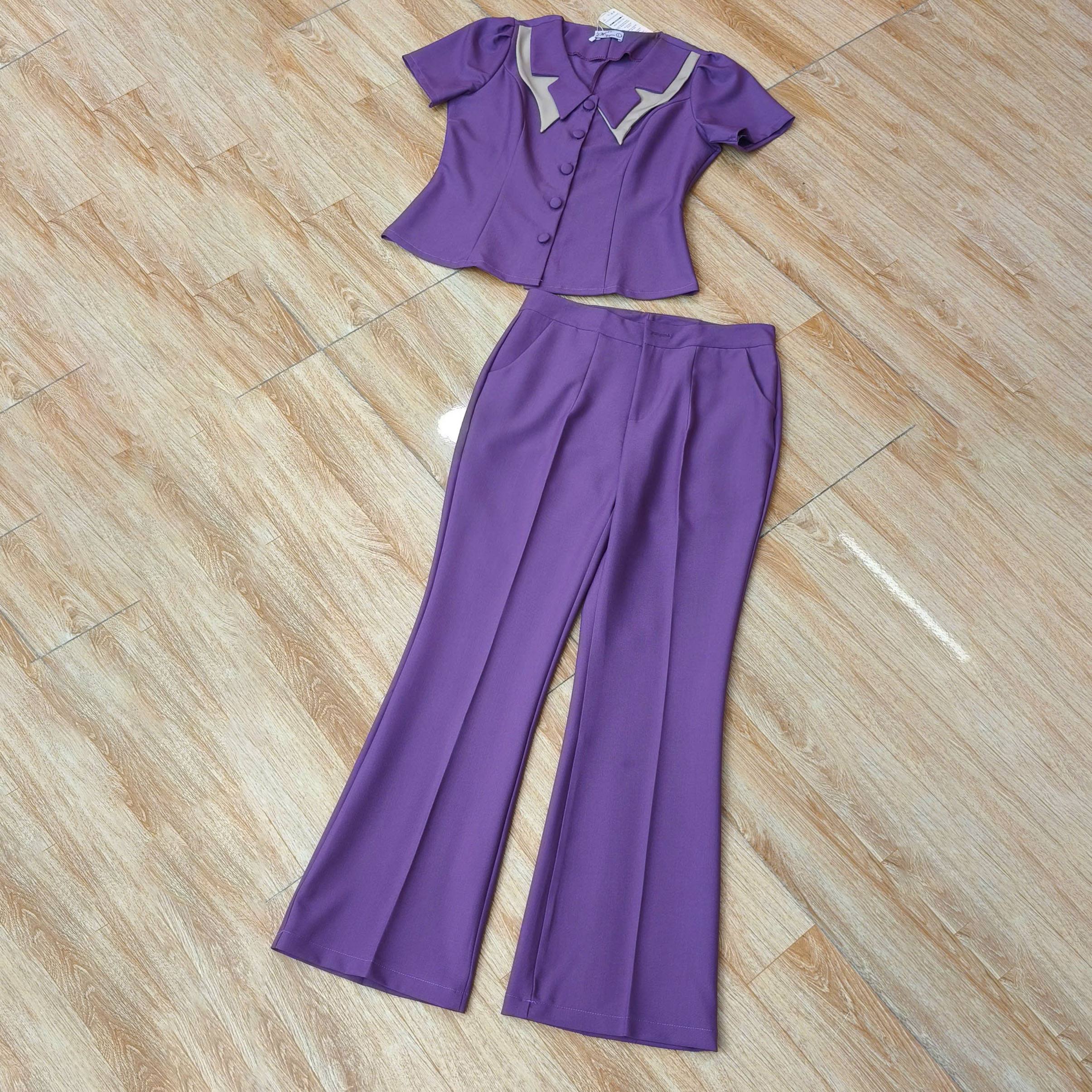 Set bộ công sở nữ cao cấp, chất cotton lạnh Hàn quốc, co dãn nhẹ, tôn dáng, sang trọng, không bai, không xù