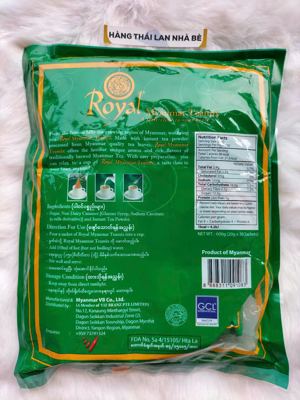 Dây 10 gói trà sữa Royal Myanmar