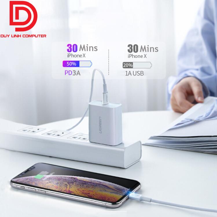 Cáp USB Type C to Lightning Ugreen 10493 dài 1m chính hãng