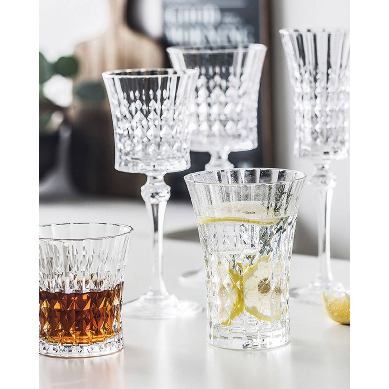 Goblet Glass - Ly Khứa Cạnh - Ly Thủy Tinh