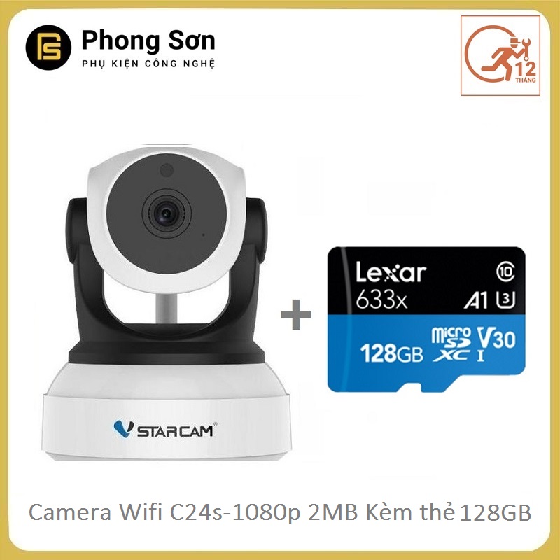 Camera wifi IP Vstarcam C24s Full HD 1080P (Tặng thẻ 128GB)