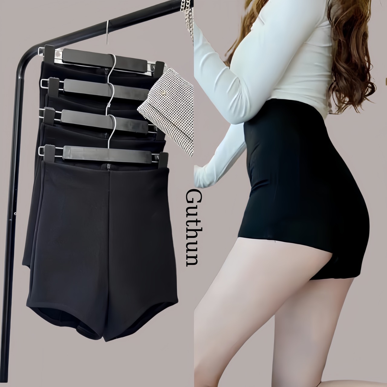 Quần Short Idol Lưng Cao, Nữ kpop ôm Hack Dáng Chất Vải Umi Hàn